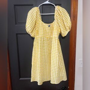 Yellow Gingham mini dress